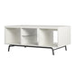 Melbourne Coffee Table with Glass Shelf and 2 Open Compartments - White