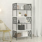 CosmoLiving by Cosmopolitan Ella 5 Shelf Bookcase - White marble