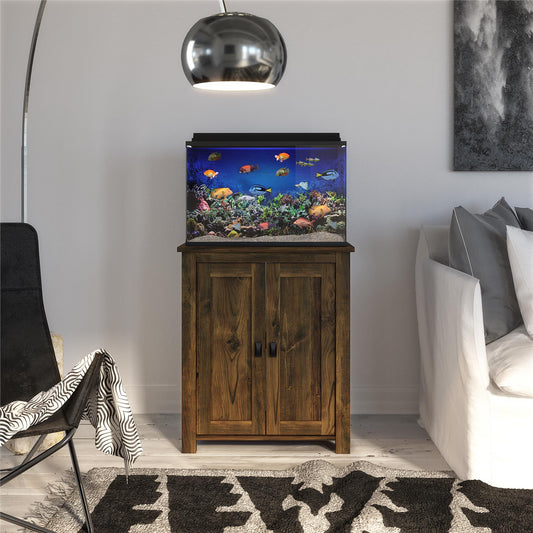 Farmington 10/20 Gallon Aquarium Stand with 2 Doors and Shelves - Heritage Pine