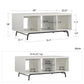 Melbourne Coffee Table with Glass Shelf and 2 Open Compartments - White