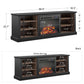 Hoffman Fireplace TV Stand for TVs up to 70 Inch with 23 Inch Fireplace Insert - Black