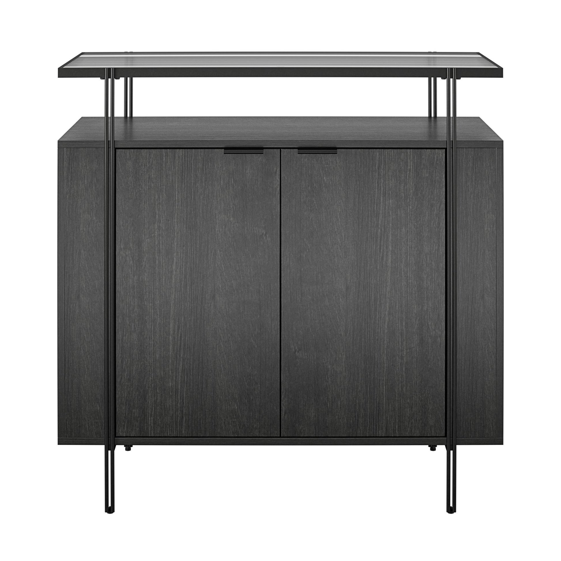 Ameriwood Home Lakeland Bar Cabinet, Black Oak - Black Oak