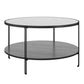 Ameriwood Home Lakeland Round Coffee Table, Black Oak - Black Oak