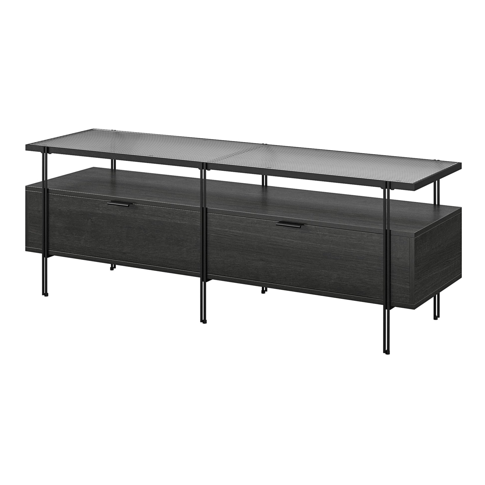 Ameriwood Home Lakeland TV Stand for TVs up to 60", Black Oak - Black Oak