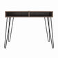 Atwood Computer Desk with Open Storage Shelves and Hairpin Legs - Weathered Oak