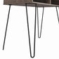 Atwood Computer Desk with Open Storage Shelves and Hairpin Legs - Weathered Oak