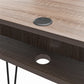 Atwood Computer Desk with Open Storage Shelves and Hairpin Legs - Weathered Oak