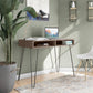 Atwood Computer Desk with Open Storage Shelves and Hairpin Legs - Weathered Oak
