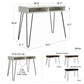 Atwood Computer Desk with Open Storage Shelves and Hairpin Legs - Weathered Oak