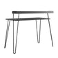 Haven Retro Computer Desk with Riser and Metal Hairpin Legs - Black Oak