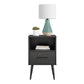 Tyler End Table with 1 Open Shelf and 1 Closed Drawer - Black Oak