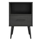 Tyler End Table with 1 Open Shelf and 1 Closed Drawer - Black Oak