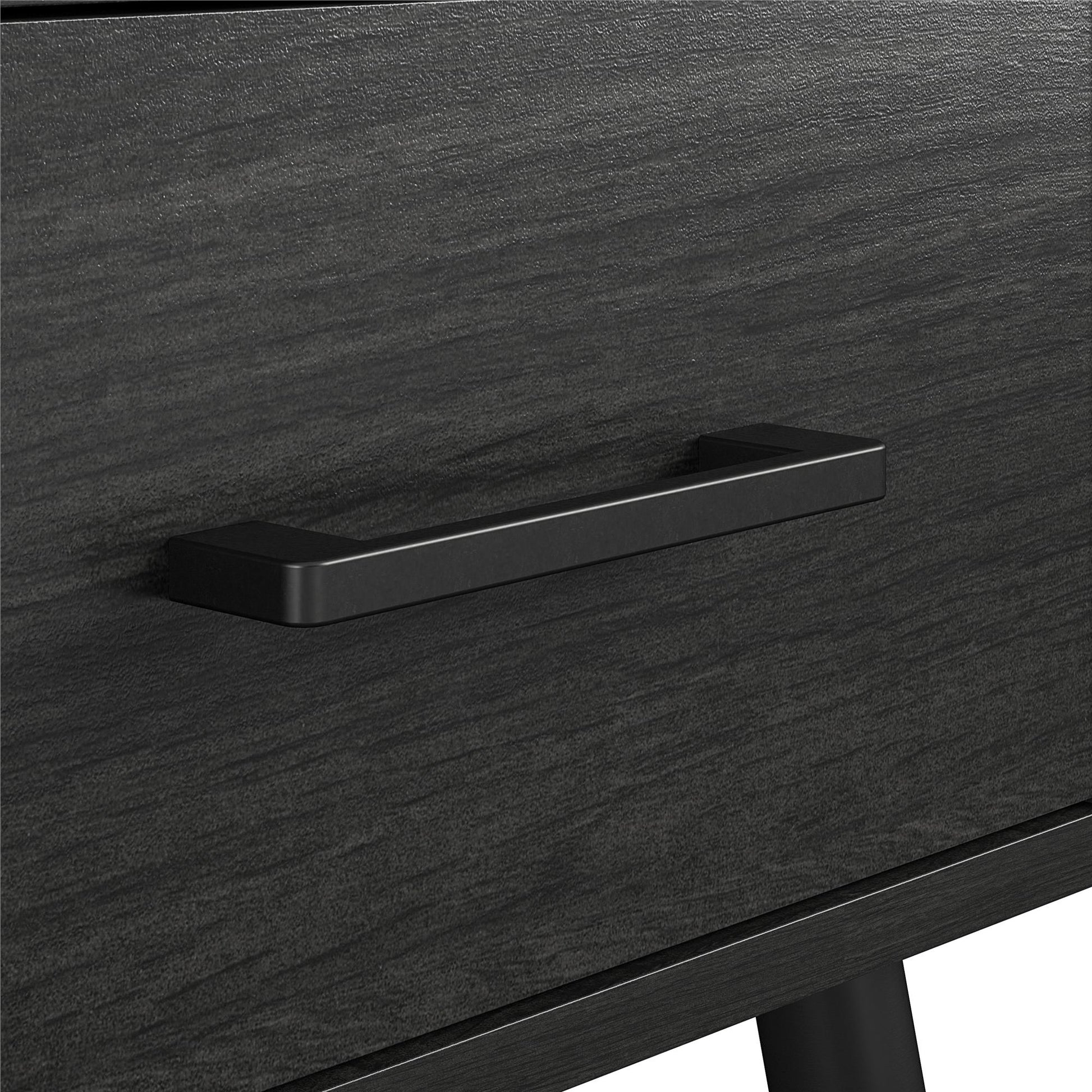 Tyler End Table with 1 Open Shelf and 1 Closed Drawer - Black Oak