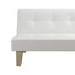 Aubrey Convertible Futon Sofa and Couch Sleeper Faux Leather - White