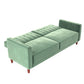 Pin Tufted Transitional Futon with Vertical Stitching and Button Tufting - Light Green