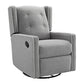 Mikayla Swivel Glider Recliner Chair Pocket Coil Seating - Grey Linen