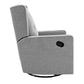 Mikayla Swivel Glider Recliner Chair Pocket Coil Seating - Grey Linen