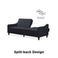 Vintage Tufted Split Back Futon - Blue