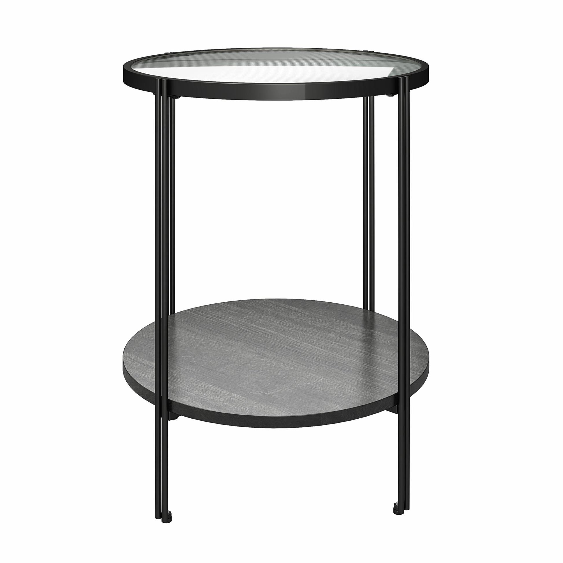 Ameriwood Home Lakeland Round End Table, Black Oak - Black Oak