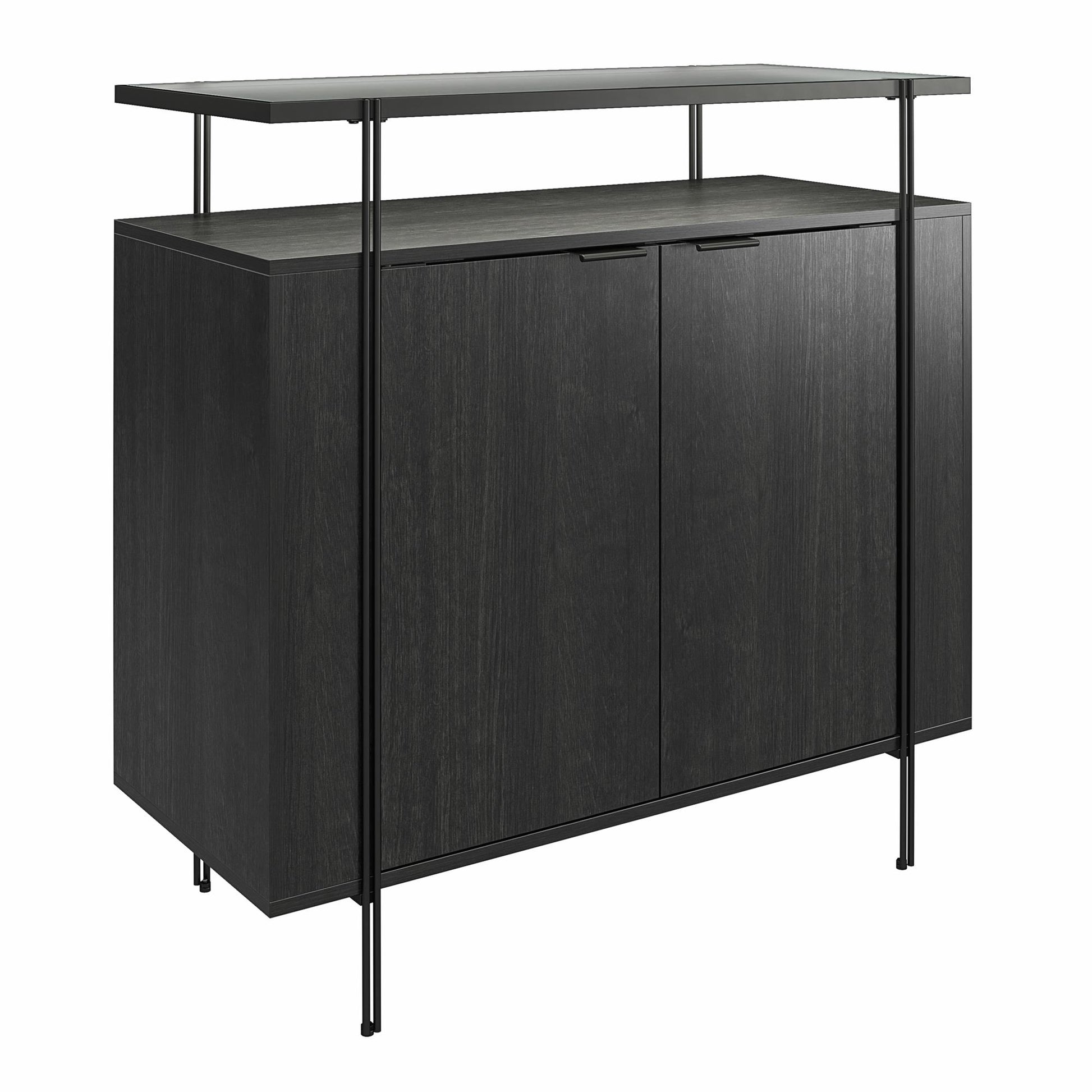Ameriwood Home Lakeland Bar Cabinet, Black Oak - Black Oak