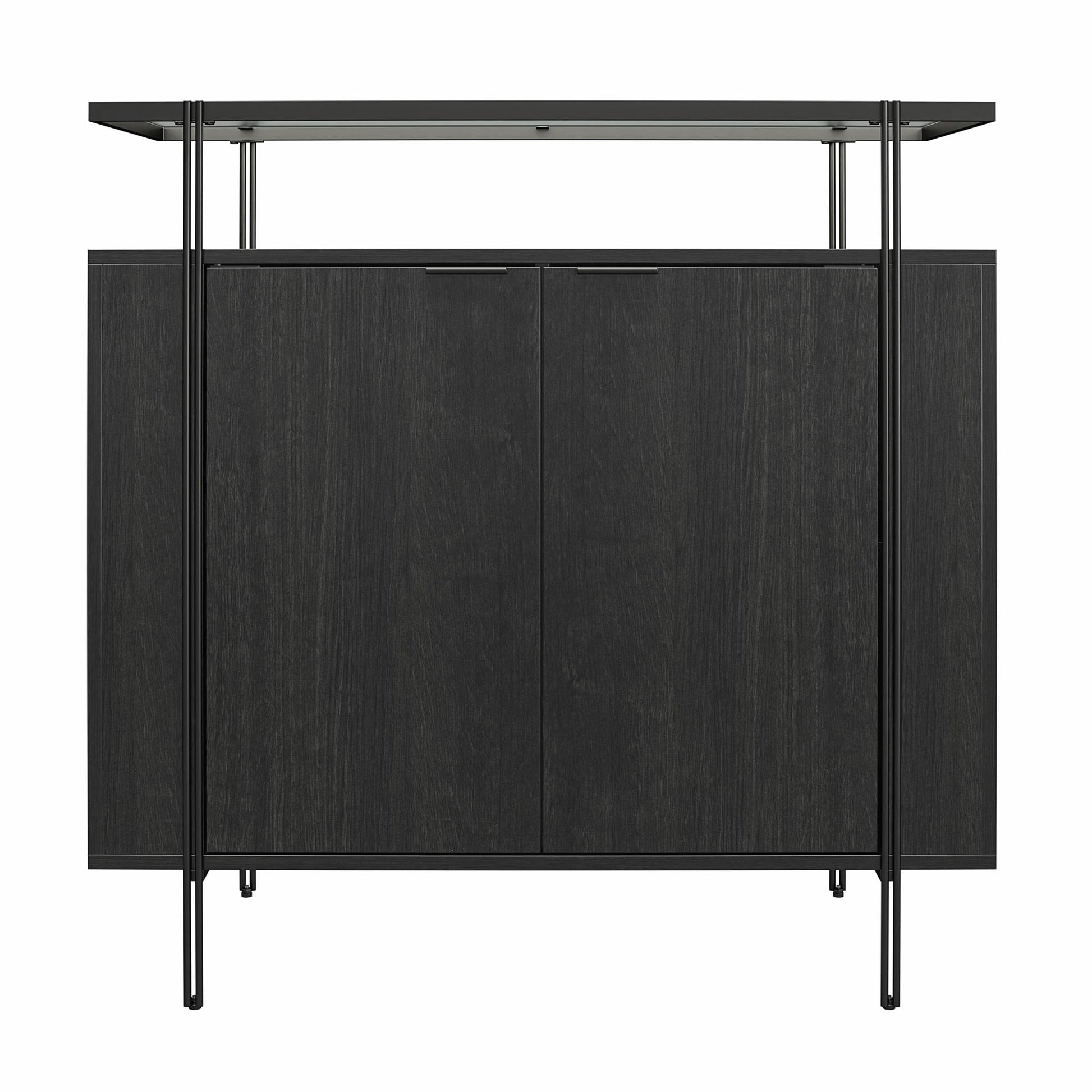 Ameriwood Home Lakeland Bar Cabinet, Black Oak - Black Oak