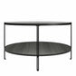 Ameriwood Home Lakeland Round Coffee Table, Black Oak - Black Oak