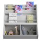 Jocelyn Kids Book and Toy Storage with 3 Shelves and 2 Open Compartments - Dove Gray