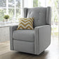 Mikayla Swivel Glider Recliner Chair Pocket Coil Seating - Grey Linen