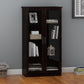 Quinton Point Bookcase with 2 Glass Doors and 4 Shelves - Espresso