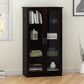 Quinton Point Bookcase with 2 Glass Doors and 4 Shelves - Espresso