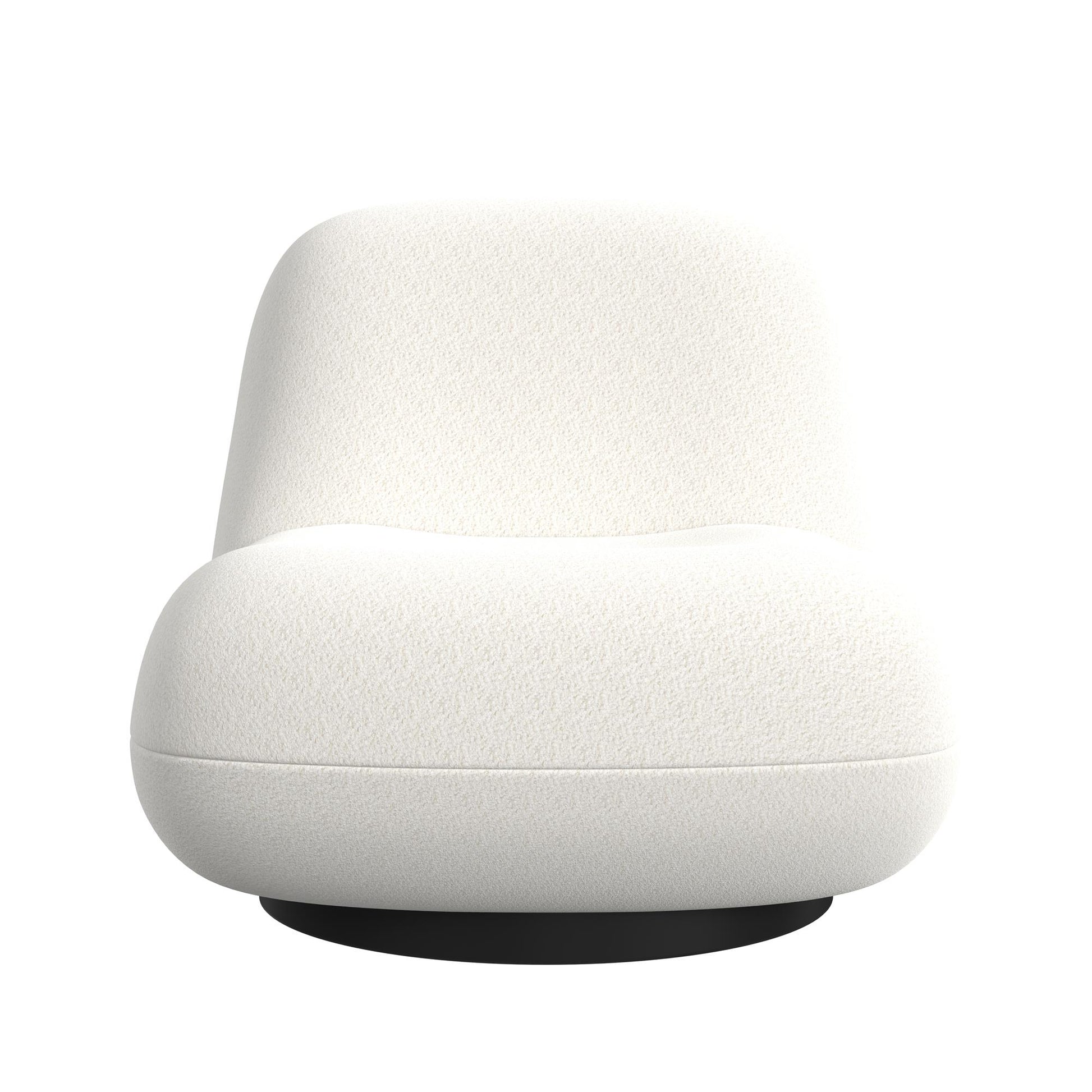 Crosby Boucle Swivel Chair - White