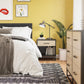 Kelly Nightstand, Faux Rattan & Black Oak - Black Oak