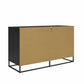 Kelly 6 Drawer Dresser, Faux Rattan & Black Oak - Black Oak