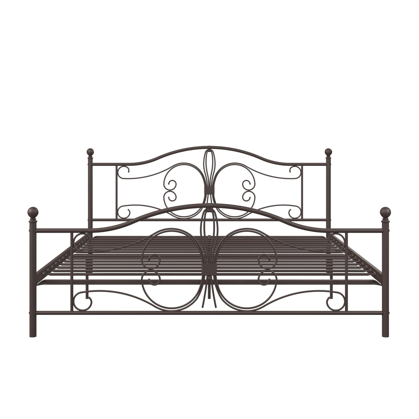Bombay Victorian Metal Bed with Secured Metal Slats - Bronze - King