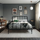 Mainstays Farmhouse Metal Bed, Queen, Black - Black - Queen