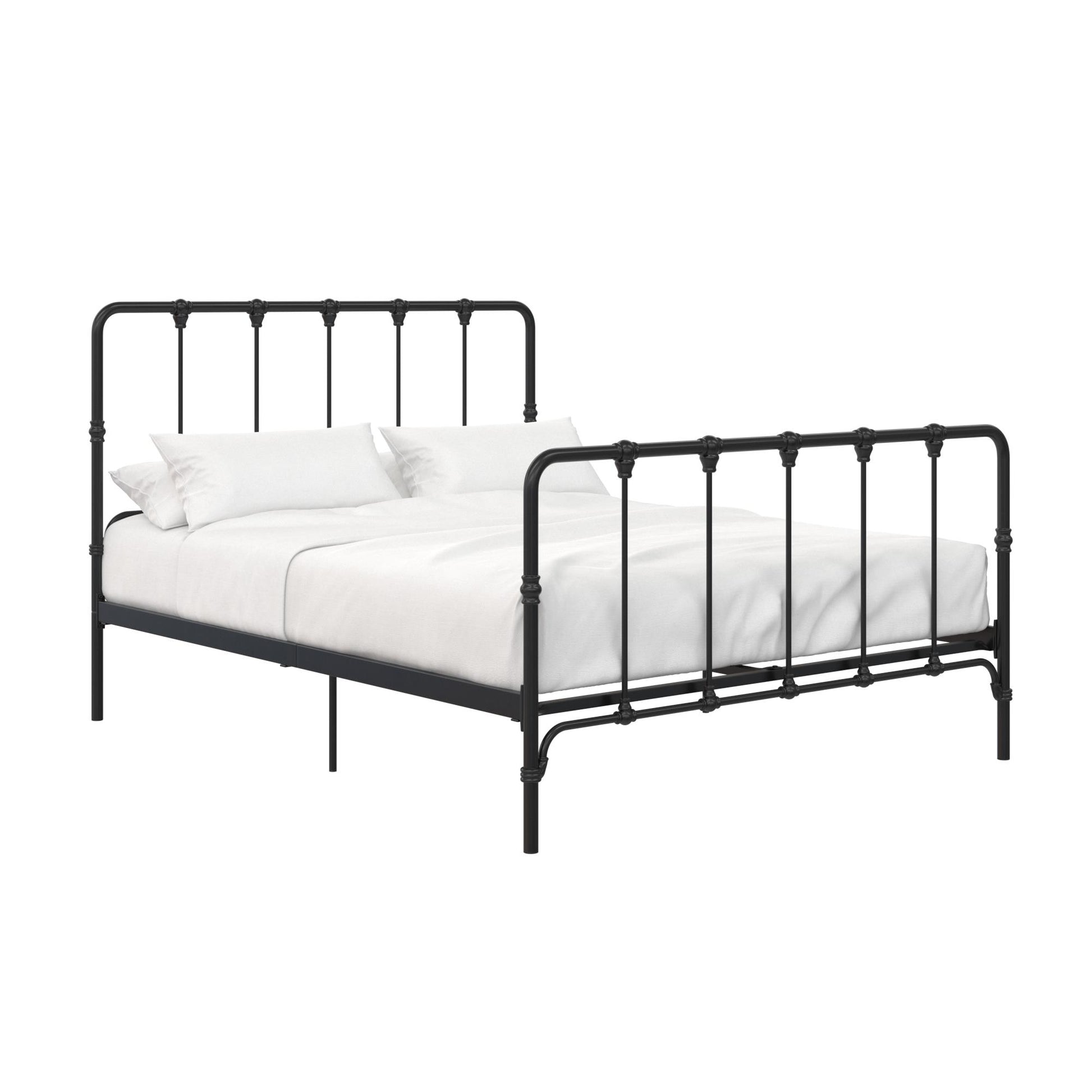 Mainstays Farmhouse Metal Bed, Queen, Black - Black - Queen