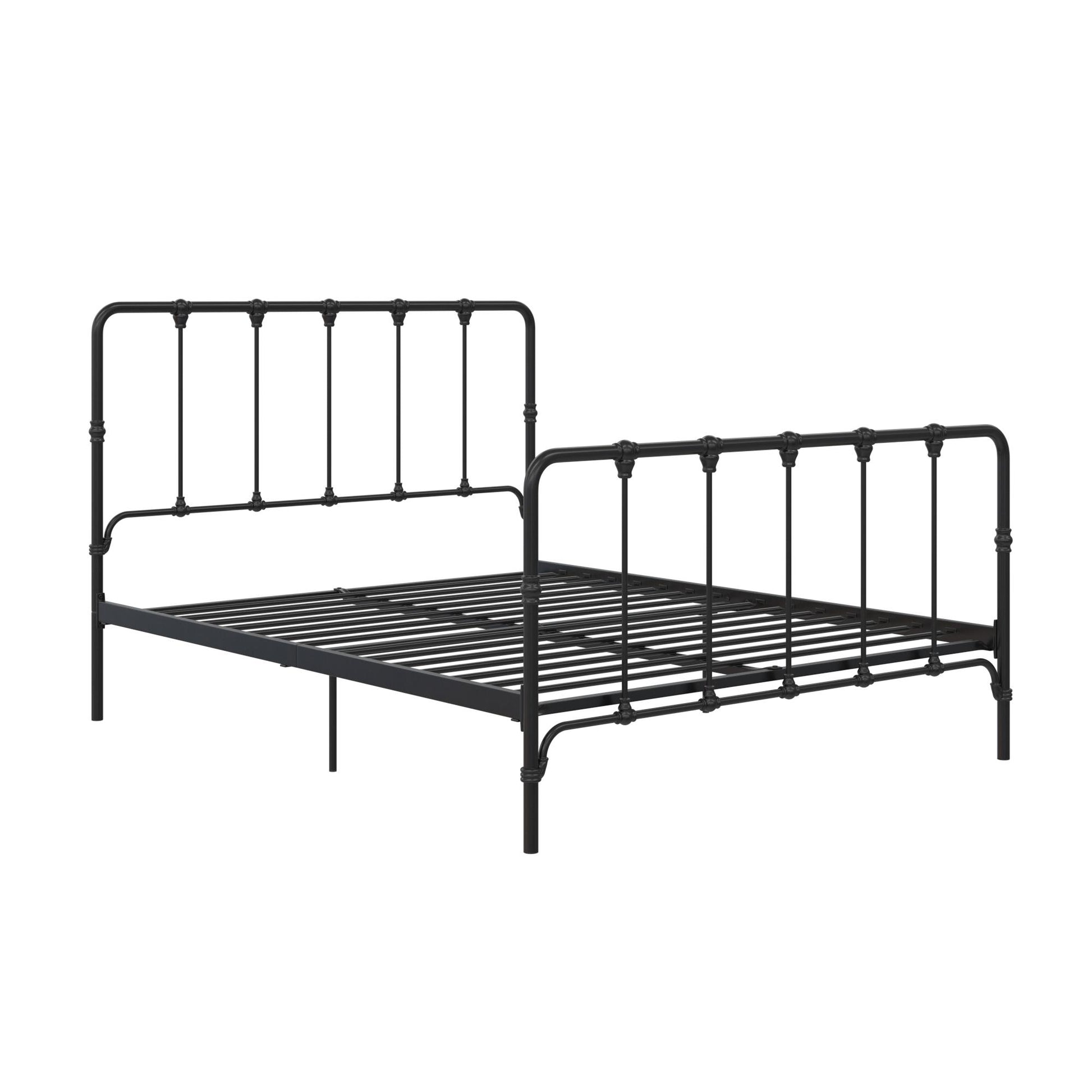 Mainstays Farmhouse Metal Bed, Queen, Black - Black - Queen