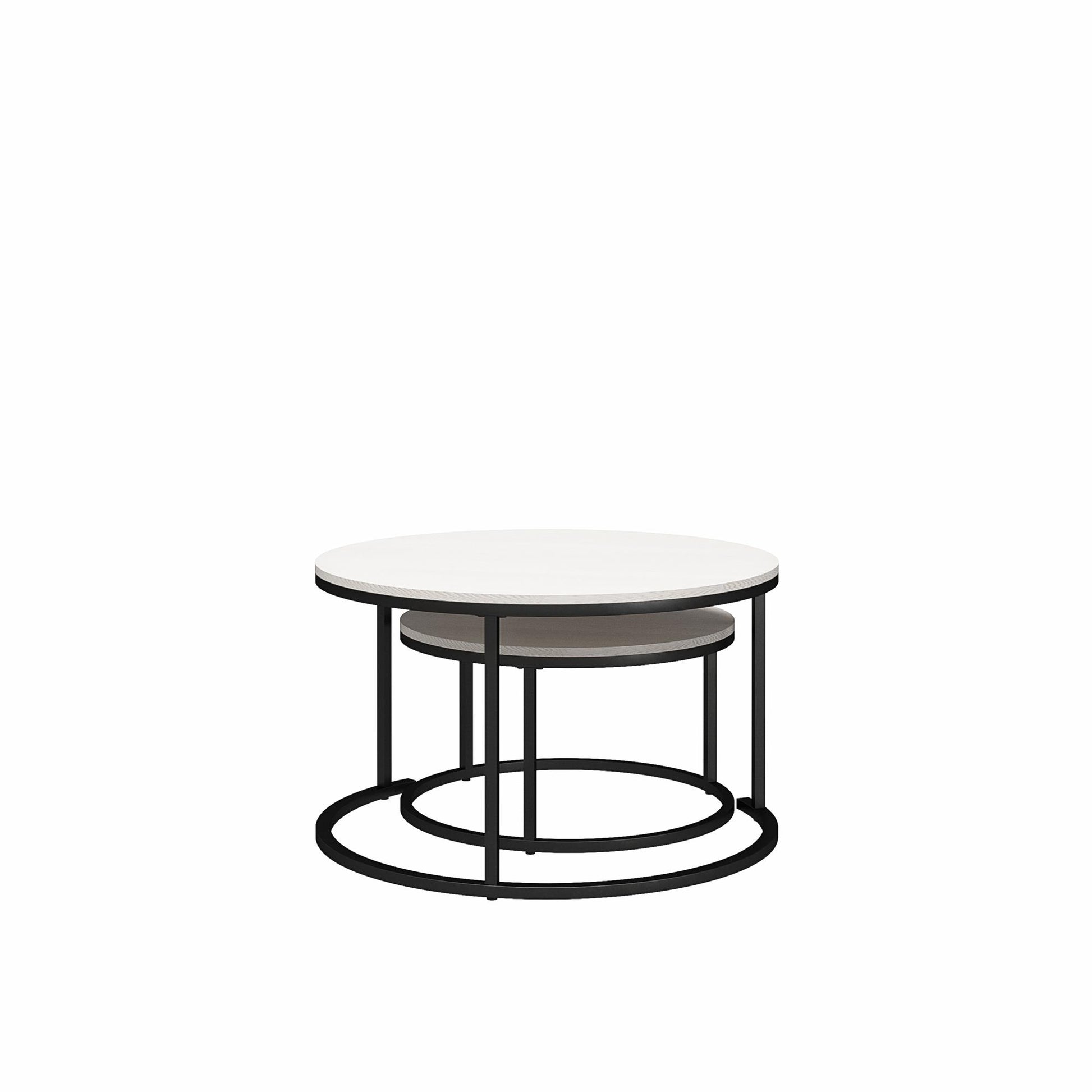 Camdale Nesting Coffee Table and End Table 4 Piece Set - Ivory Pine