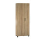 Basin Tall Asymmetrical Storage Cabinet with Adjustable Shelving and Feet - Natural