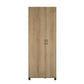 Basin Tall Asymmetrical Storage Cabinet with Adjustable Shelving and Feet - Natural