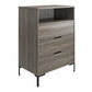 Ameriwood Home Tall 3 Drawer 1 Cubby Dresser, Weathered Oak - Weathered Oak
