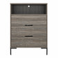 Ameriwood Home Tall 3 Drawer 1 Cubby Dresser, Weathered Oak - Weathered Oak