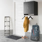 Basin 2 Door Wall Storage Cabinet with Hanging Rod - Black