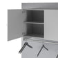Basin 3 Door Wall Storage Cabinet with Hanging Rod - Dove Gray