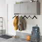 Basin 3 Door Wall Storage Cabinet with Hanging Rod - Dove Gray