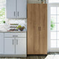 Basin Tall Asymmetrical Storage Cabinet with Adjustable Shelving and Feet - Natural