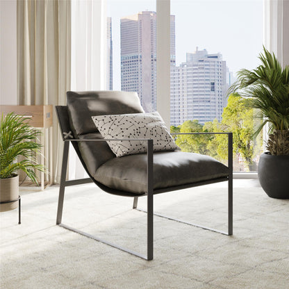 Varick Faux Leather Accent Chair - Espresso