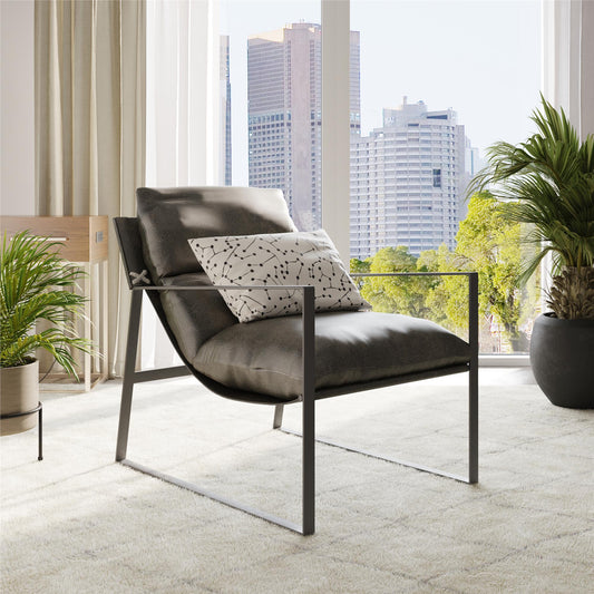 Varick Faux Leather Accent Chair - Espresso