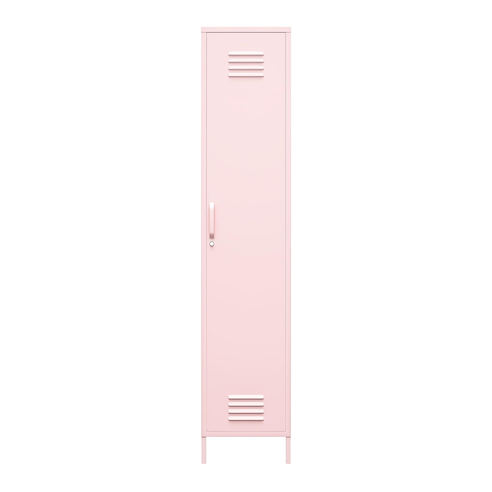 Cache 1 Door Tall Single Metal Locker Style Storage Cabinet, Bashful Pink - Bashful