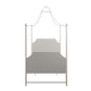 Monarch Hill Clementine Canopy Bed with Linen Headboard and Footboard - White - Twin